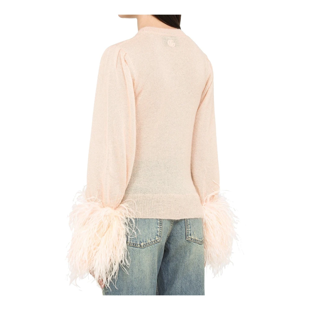 Gucci Wollen Trui met Veren Details Pink Dames