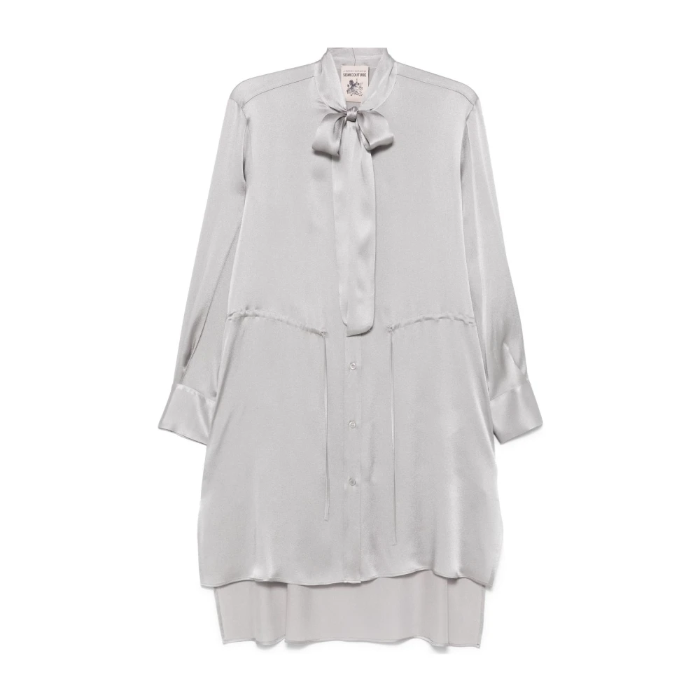Semicouture Grijze Zijde Blend Elegante Jurk Gray Dames