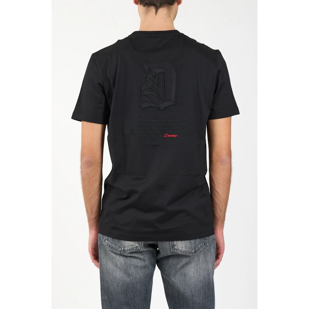 Dondup Jersey T-shirt met geborduurde achterkant Black Heren