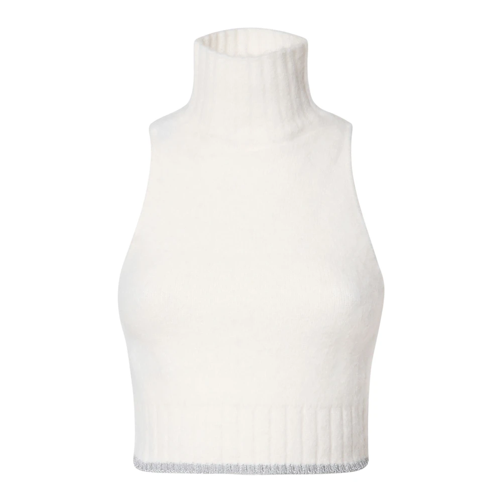 Pinko Witte High Neck Crop Top White Dames