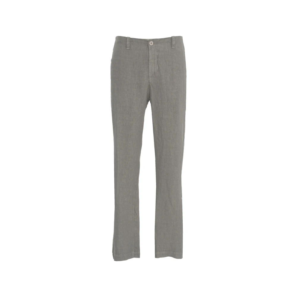 Transit Wijde Linnen Broek Grijs Gray Heren