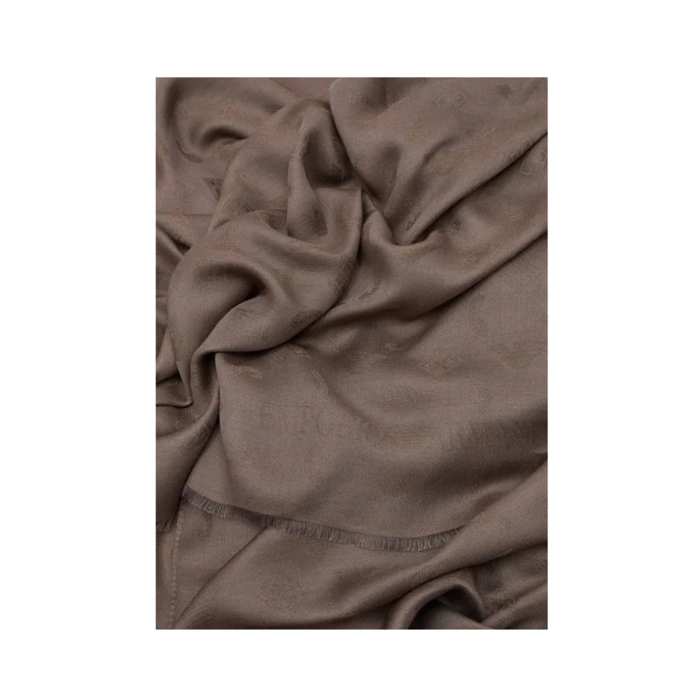 Emporio Armani Eagle Jacquard Modal Viscose Sjaal Brown Unisex