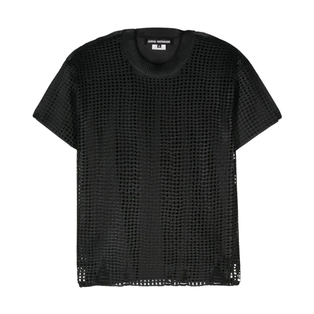 Junya Watanabe Zwart Panel T-shirts en Polos Black Dames