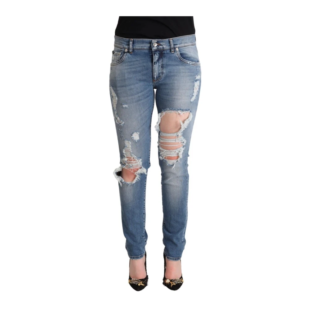 Chic Distressed Denim Skinny Jeans