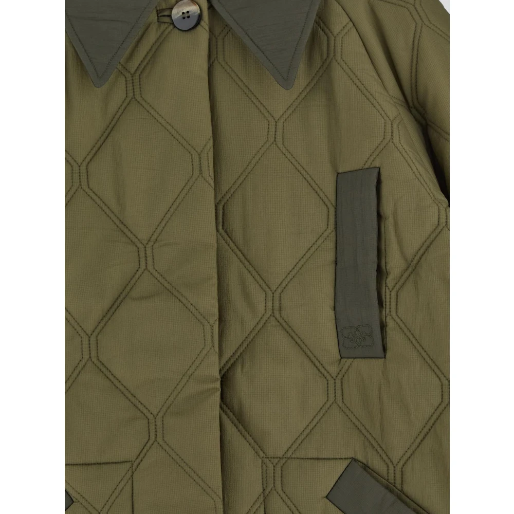 Ganni Stijlvolle Vrouw Jas Kleding Green Dames
