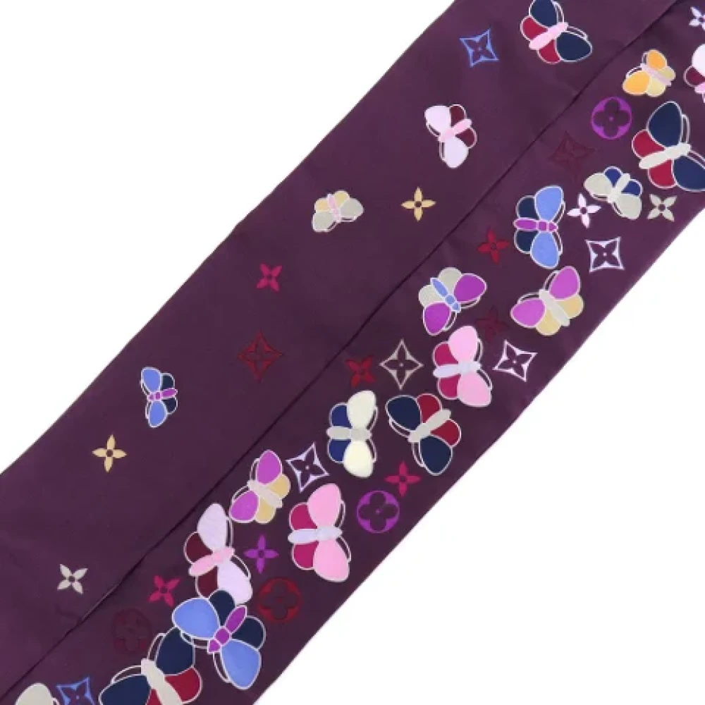 Louis Vuitton Vintage Pre-owned Silk scarves Purple Dames