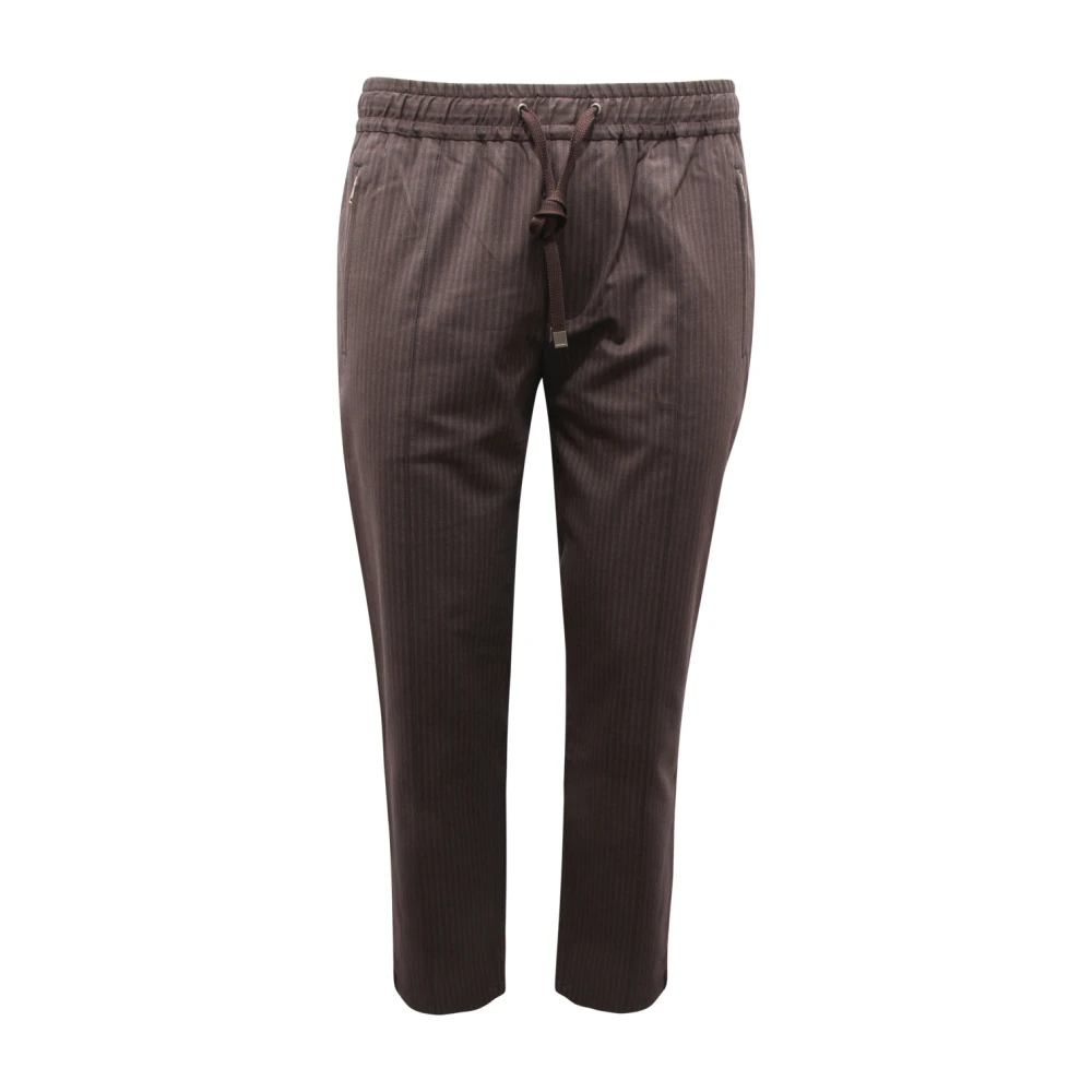 Dolce & Gabbana Men's Brown Slim-Fit Trousers, M, Italian Style Trousers