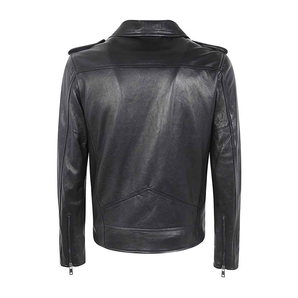 Giorgio Brato Schapenvacht Biker Jas Black Heren