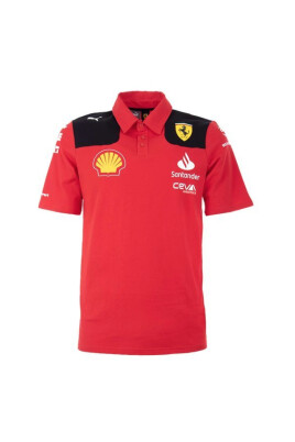 polo-homme-ferrari-noir-rouge
