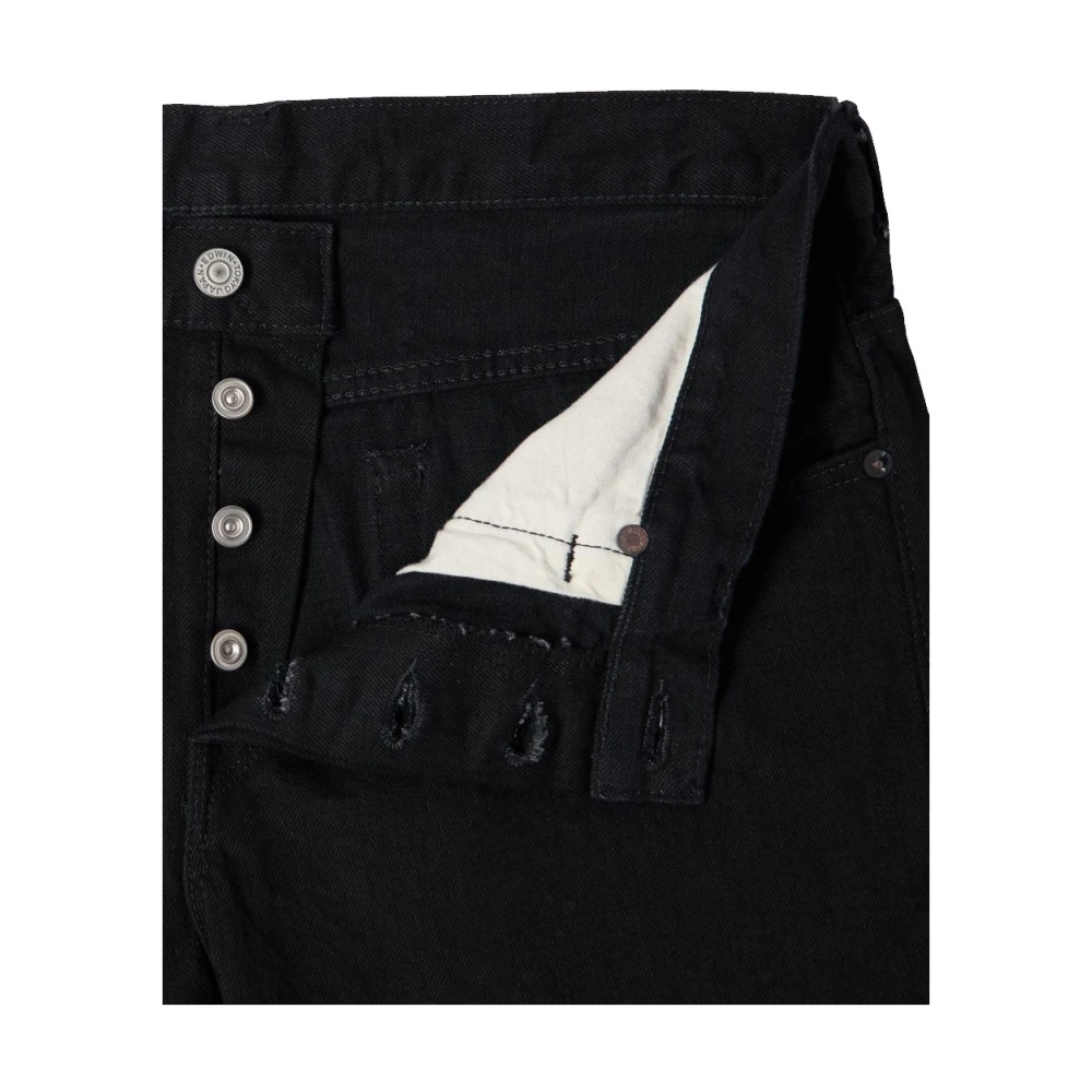 Edwin Zwarte Rainbow Selvage Regular Tapered Jeans Black Heren
