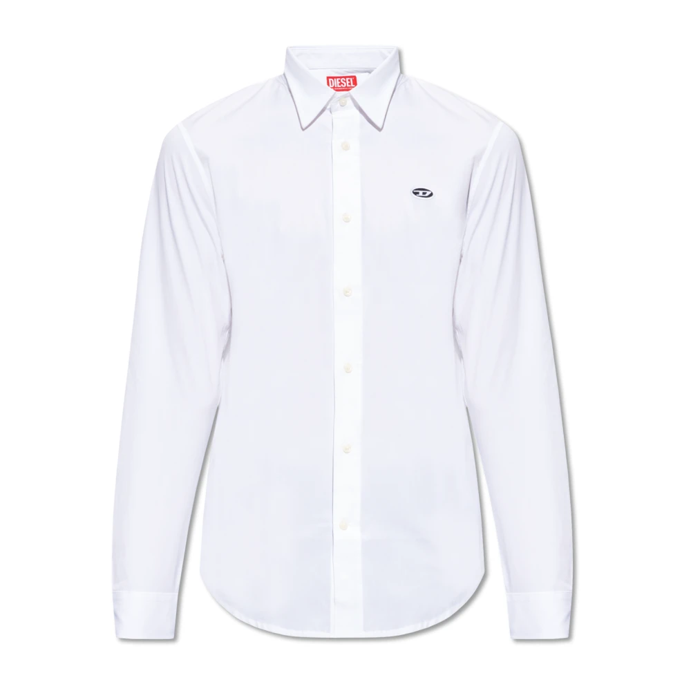 Diesel S-BENNY-Een shirt met logo. White Heren