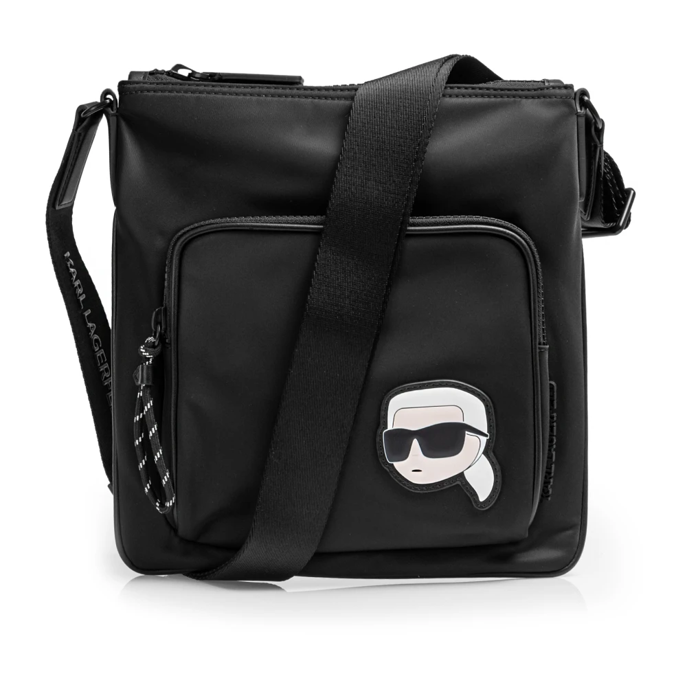 Karl Lagerfeld Heren Iconische Zwarte Nylon Tas Black Heren