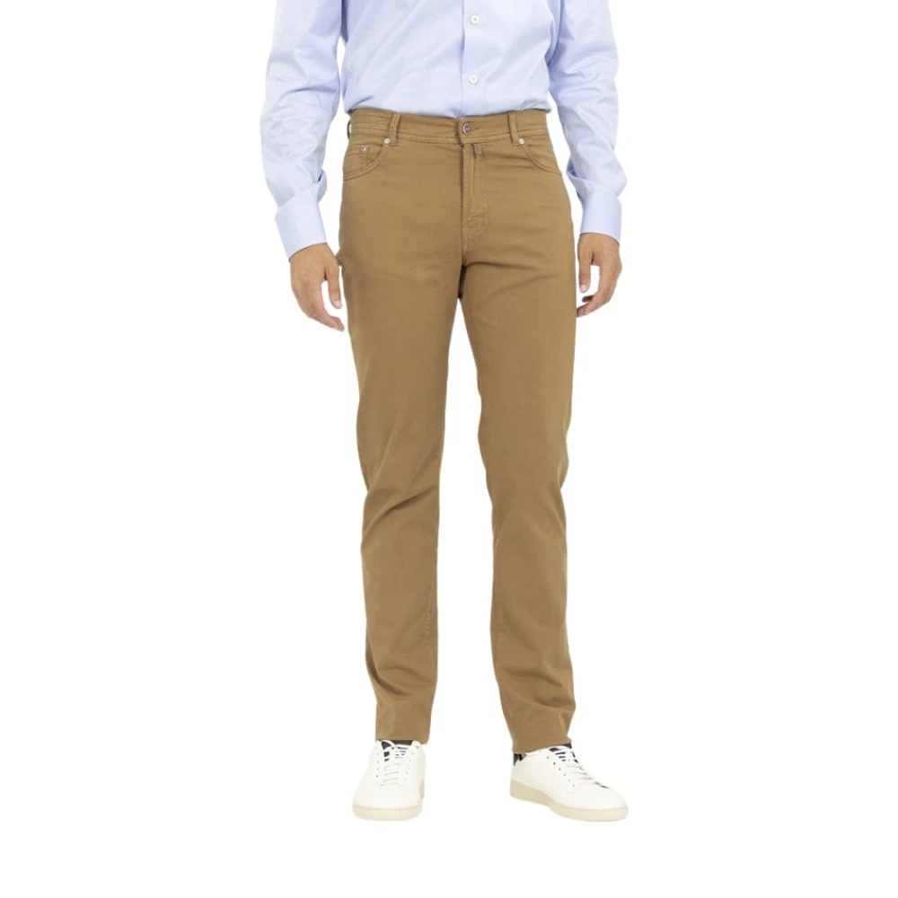Kiton Katoenen Broek Beige Heren