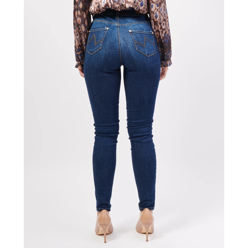 Gaudi Blauwe Skinny Jeans met Hoge Taille Blue Dames