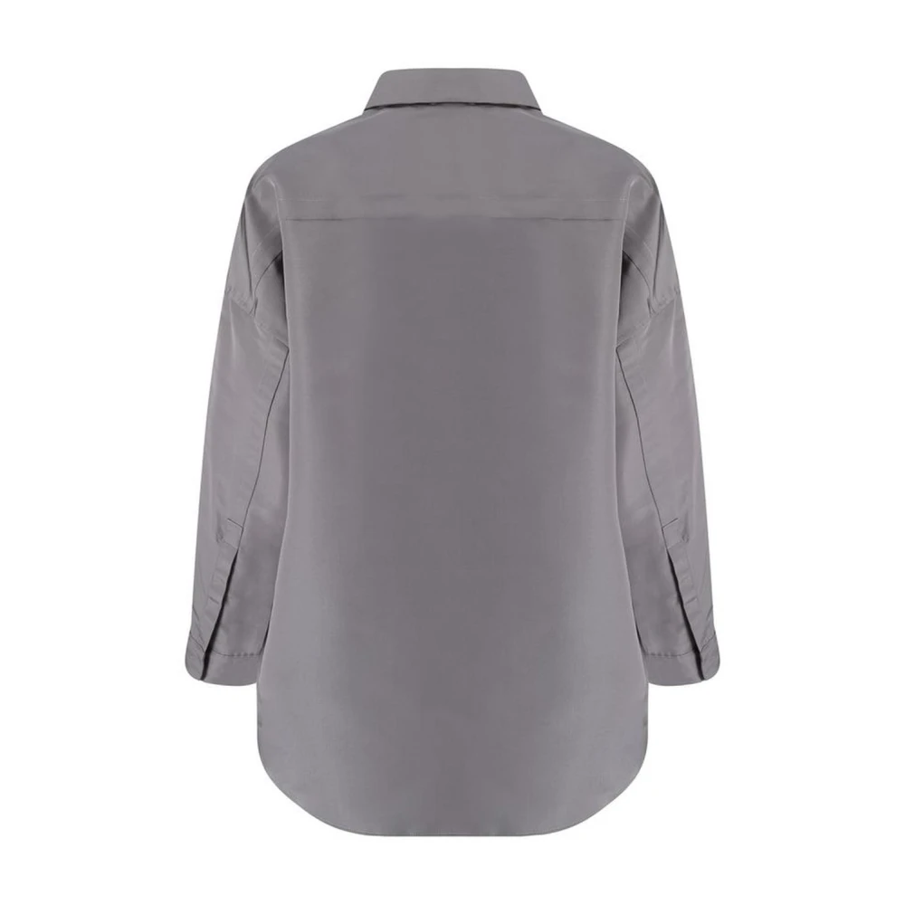 Valentino Zijden jas met klassieke kraag Gray Dames