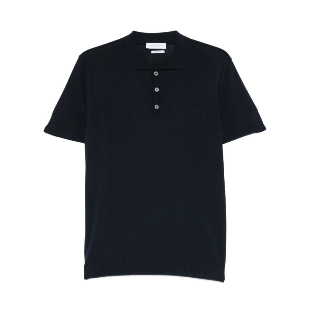 Daniele Fiesoli Men's Blue Polo Shirt With Buttons