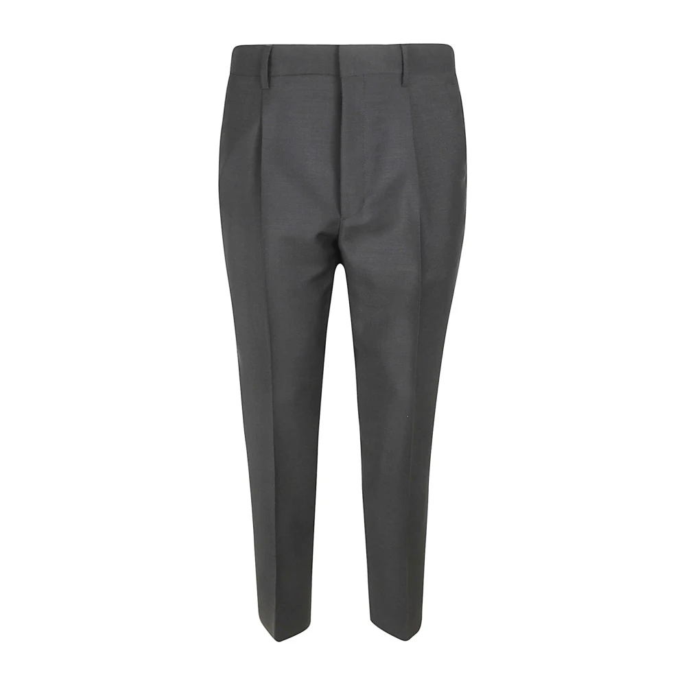Prada Men's Gray Classic Wool Trousers - Suit Trousers - L - Trousers