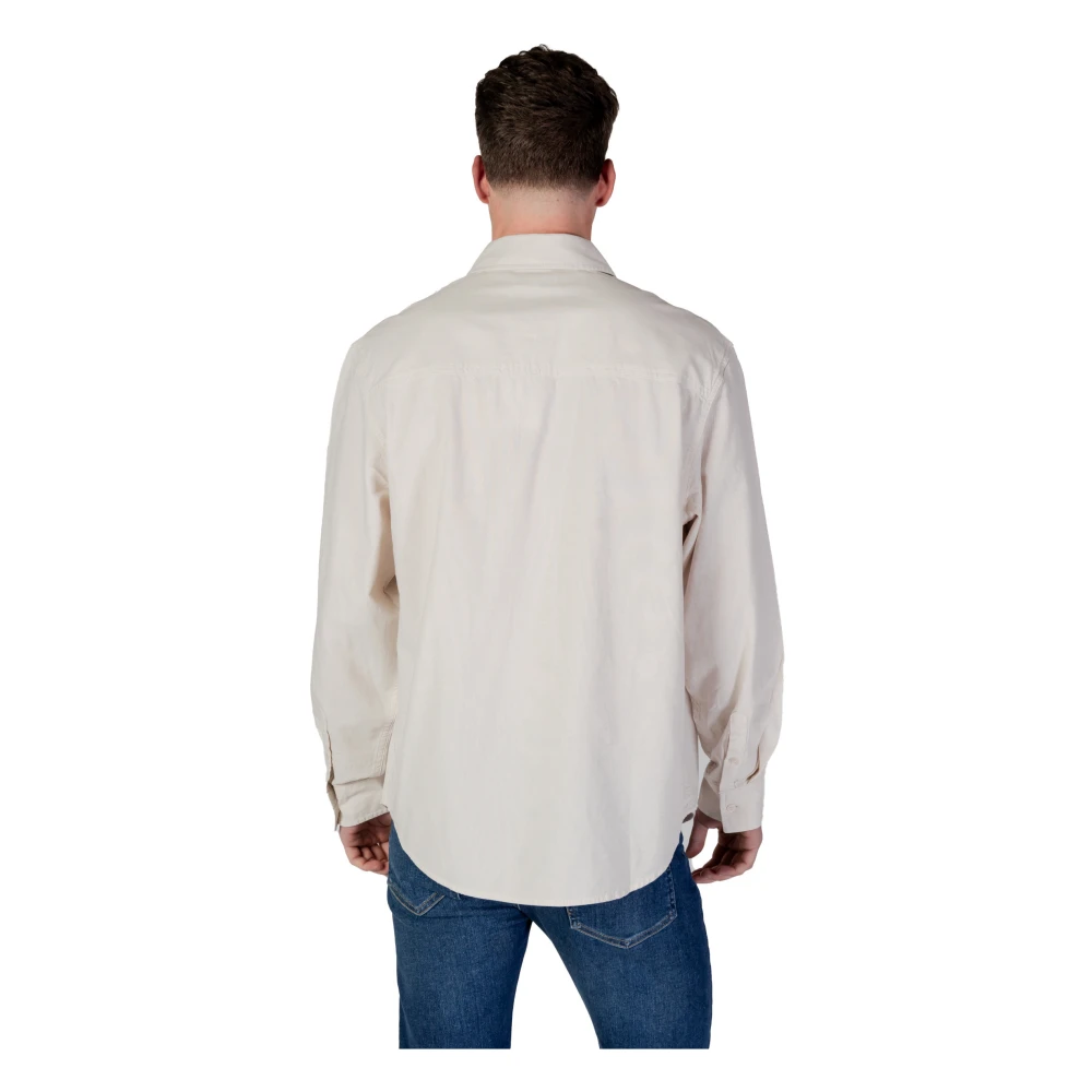 Calvin Klein Jeans Beige Effen Button-Up Shirt Lente Zomer Beige Heren