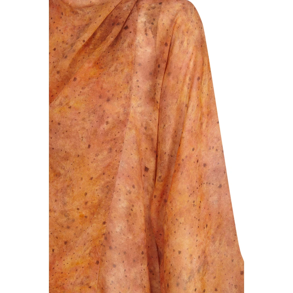 Cortana Lara zijden wikkelblouse sora print Orange Dames