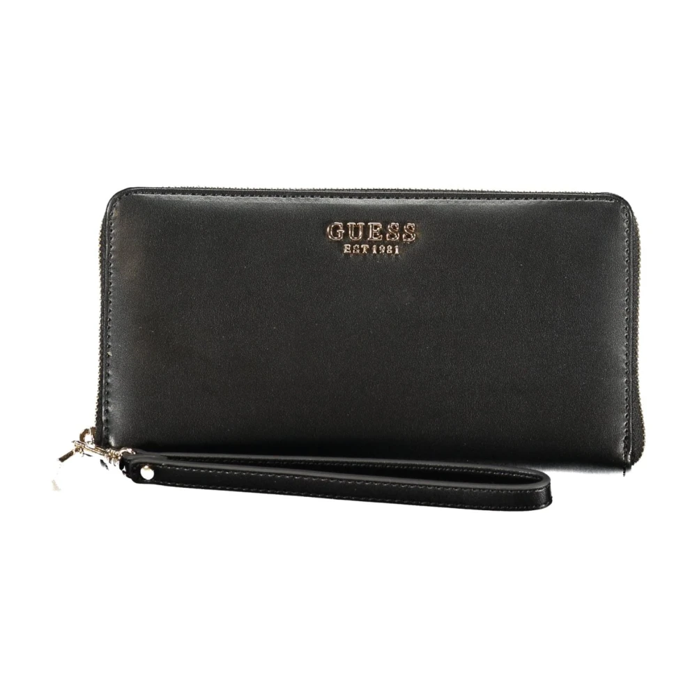 Guess Zwarte Portemonnee met Rits en Kaartsleuven Black Dames