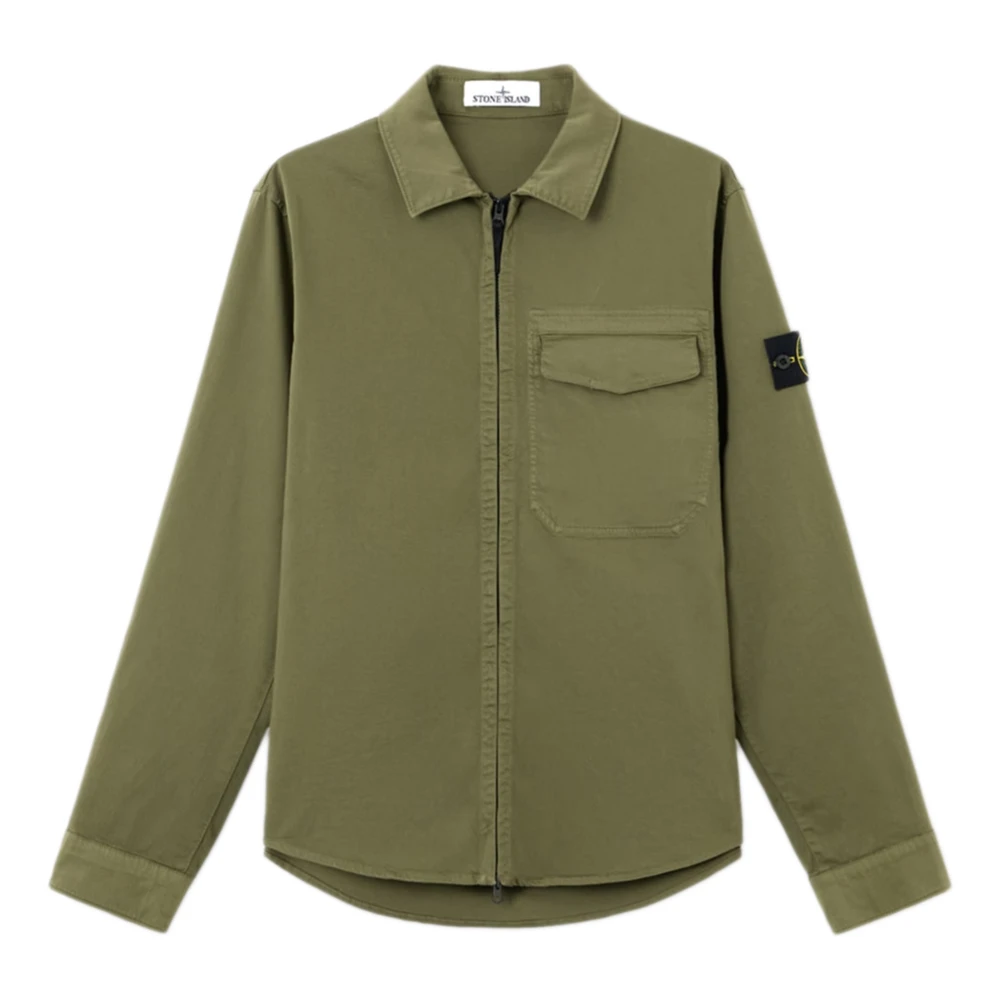 Stone Island Green Overshirt - Male - Light Jackets - 2XL - Jackets