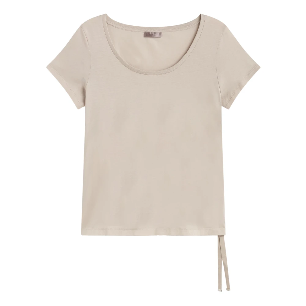 Herno Glam Knit Effect T-shirt Beige Dames