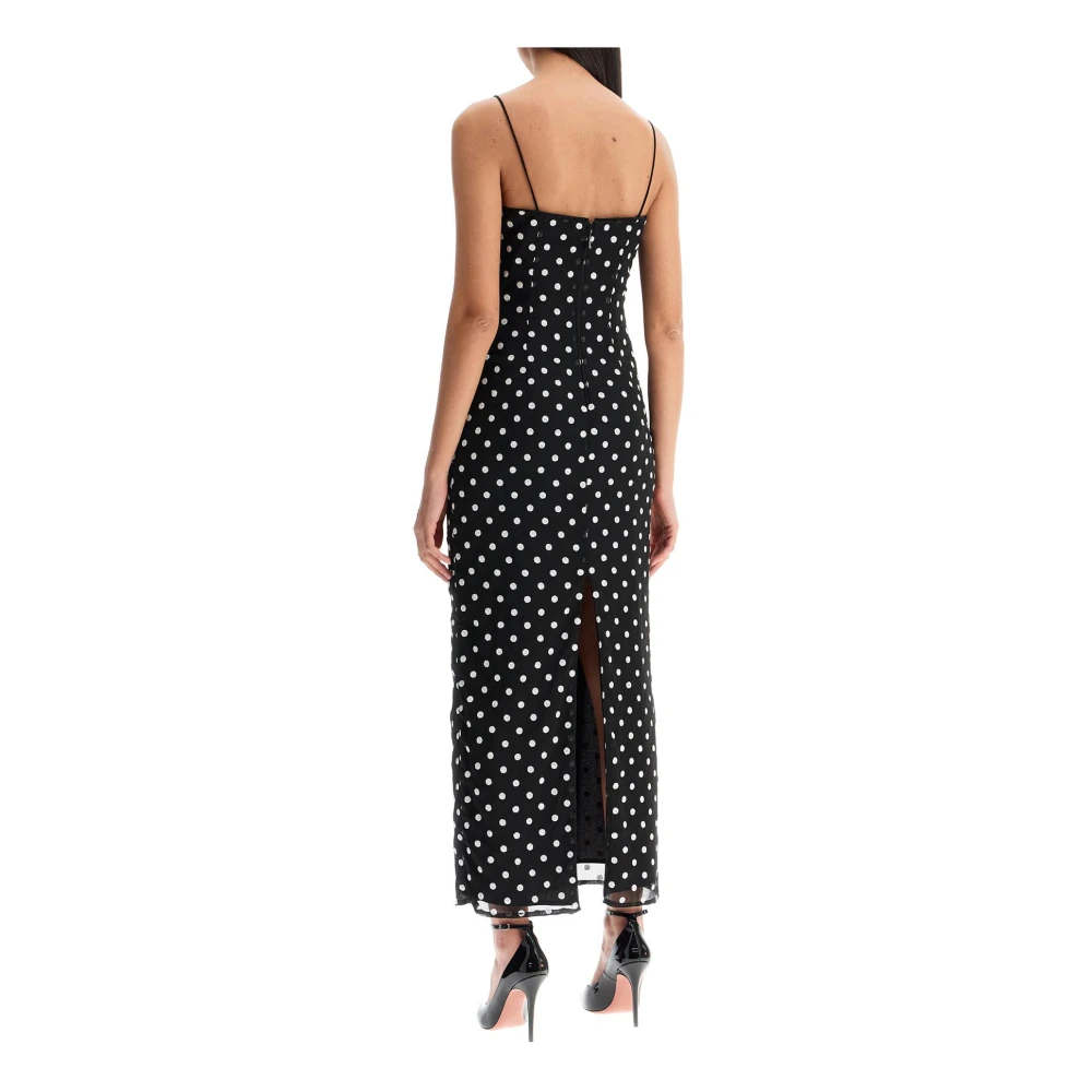 Rotate Birger Christensen Polka Dot Sequin Midi Jurk Black Dames