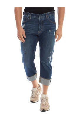 Cropped Jeans med Rak Passform