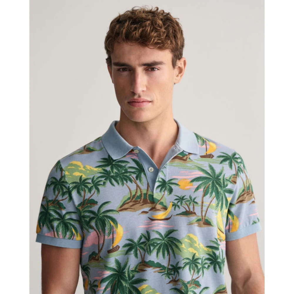Gant Hawaii Print Polo Shirt Multicolor Heren
