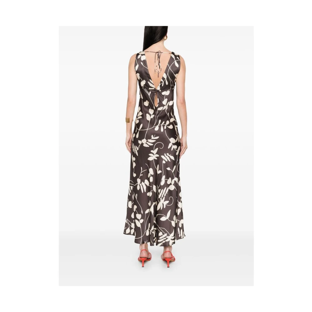 Faithfull the Brand Koffiebruine Knoopstrik Jurk Gray Dames