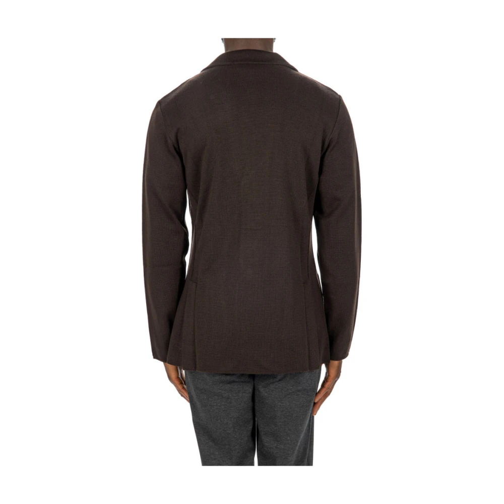 Lardini Gebreid colbert Made in Italy Brown Heren