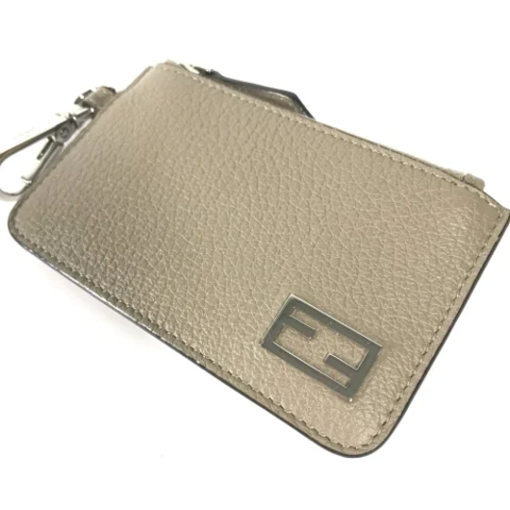 Fendi Vintage Pre-owned Leather wallets Beige Dames