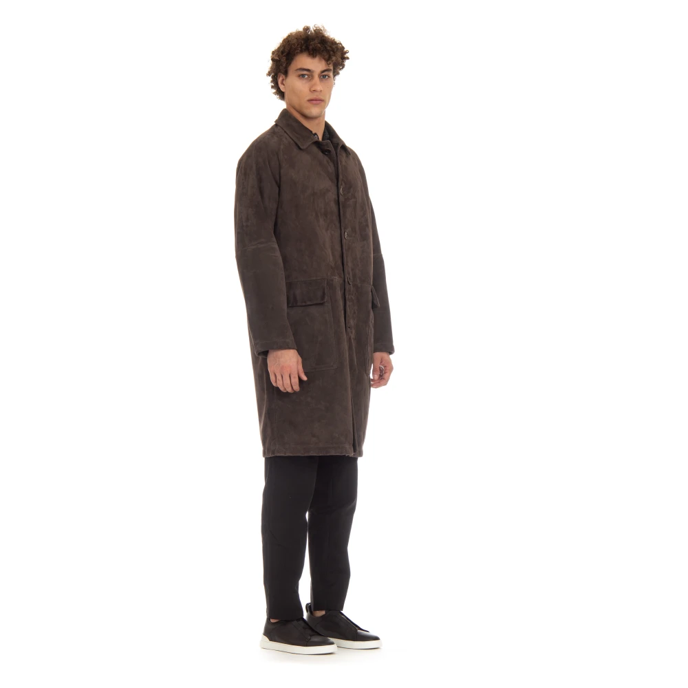 Salvatore Santoro Bruine Raglan Over Fit Knoopjas Brown Heren