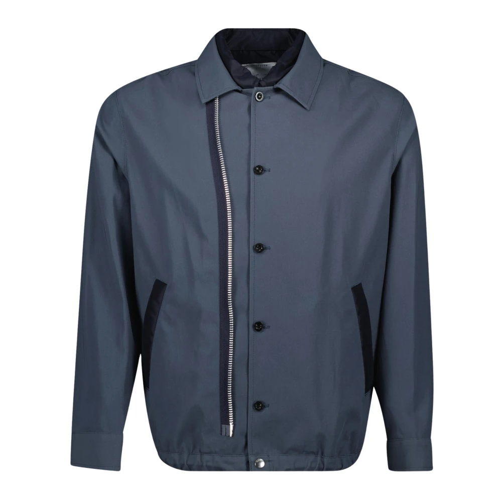 Sacai Blauw-Grijze Bomberjack Lente-Zomer 2025 Blue Heren