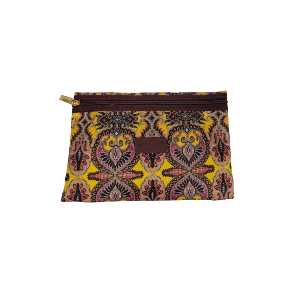 ETRO Kleine Gele Bedrukte Dames Pouch Yellow Dames