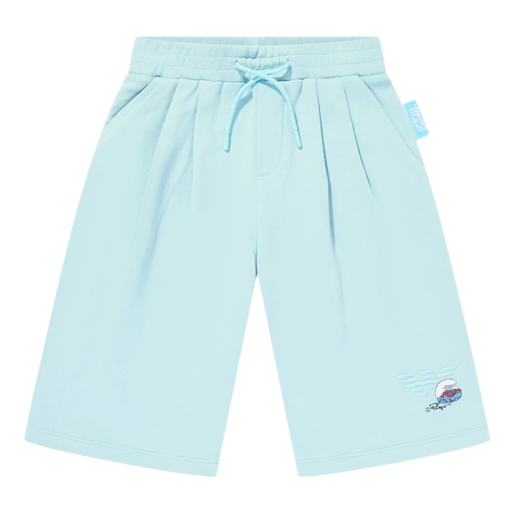 Emporio Armani Boys Blue Smurf Logo Shorts - Shorts - 4 Y - Kids