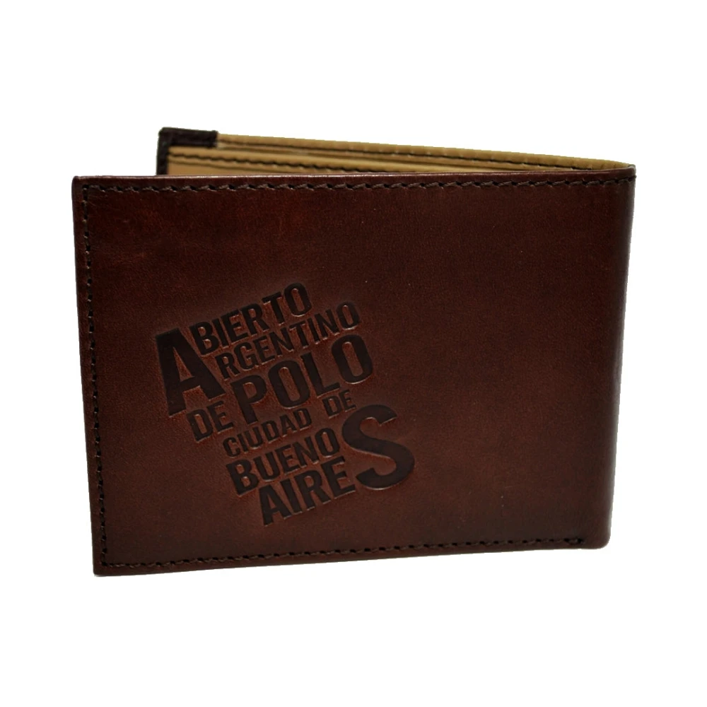 La Martina Men's Brown Wallets & Cardholders, One Size, Wallet With Visible Stitching
