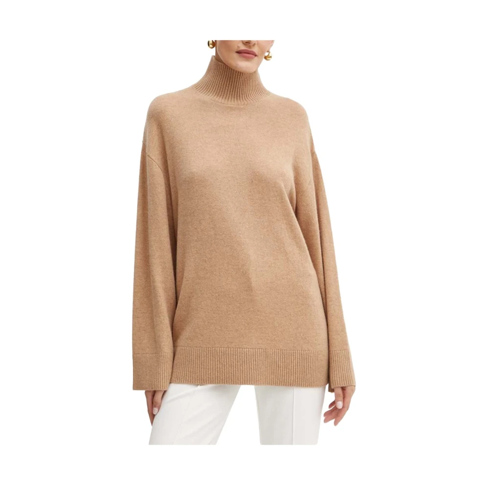 Elisabetta Franchi Bruine Trui met Boothals en Stud Details Brown Dames