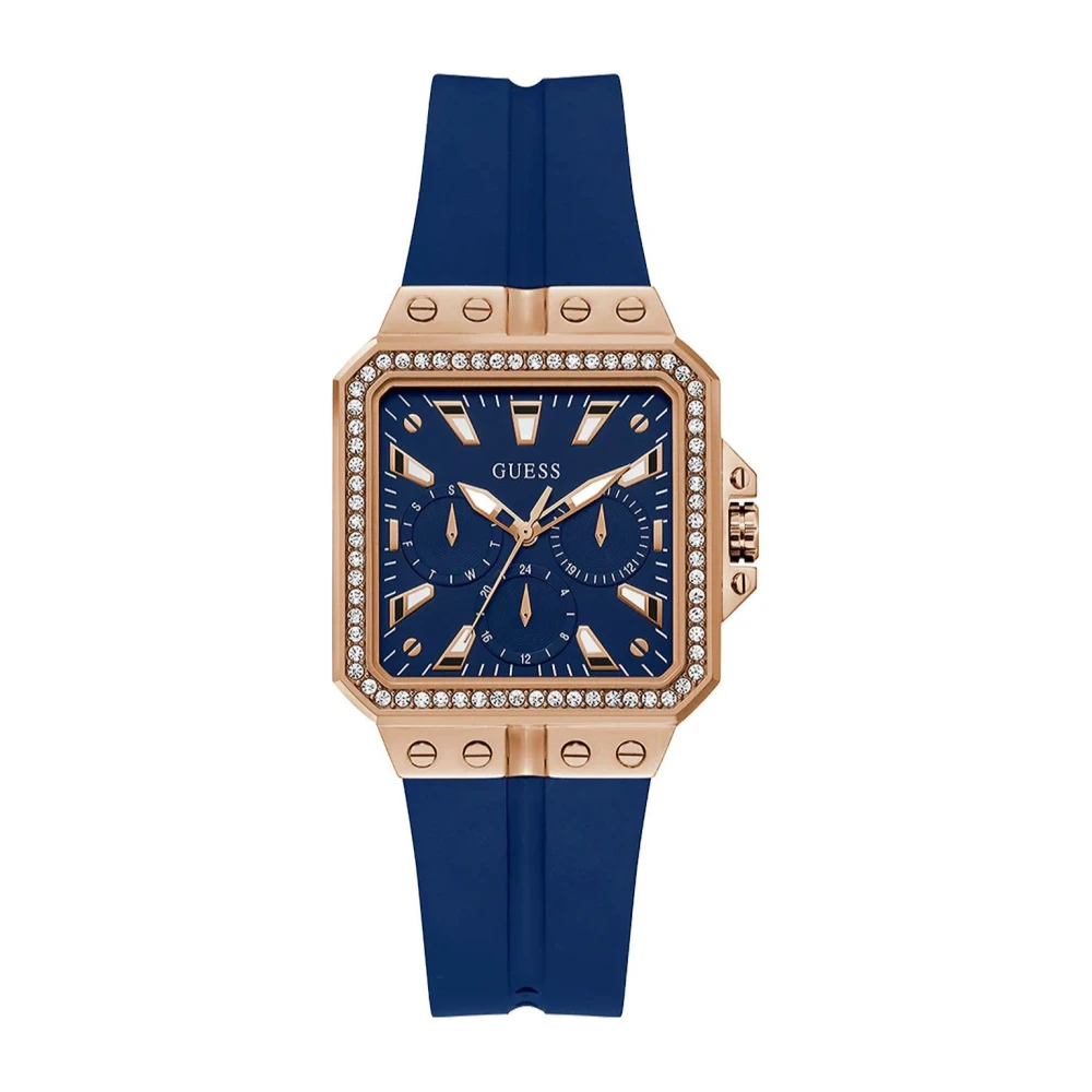 Guess Damarmbandsur Libra Multifunktion blå, roséguld 34 mm Gw0618L2 Blue, Dam