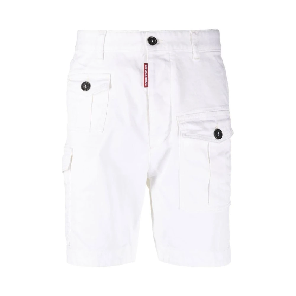 Dsquared2 Stijlvolle Denim Shorts voor Mannen White Heren
