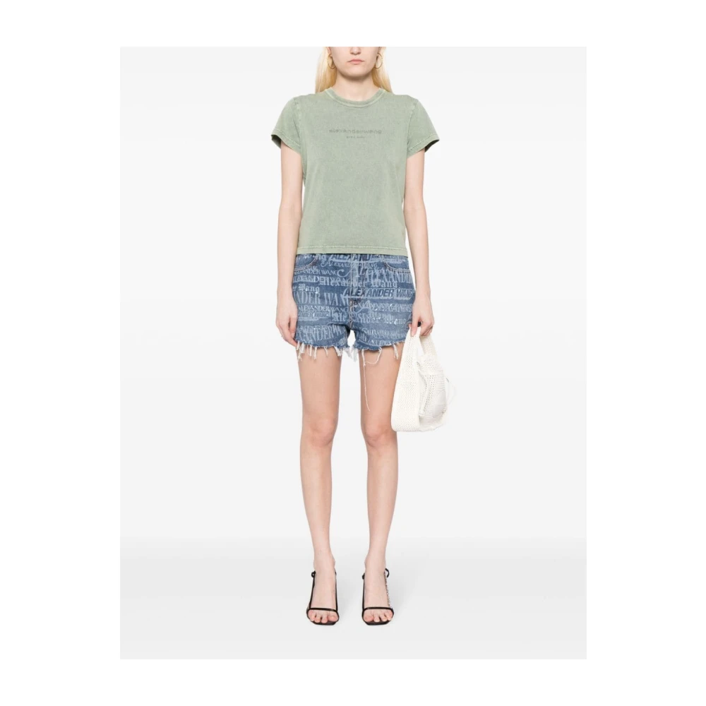 alexander wang Bite Short Shredded Logo Blue Dames
