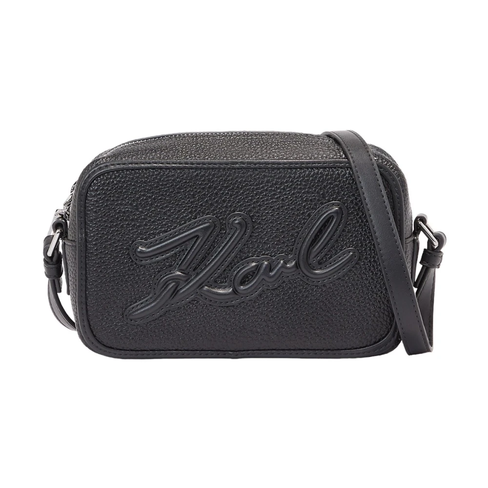 Karl Lagerfeld Korrelige cameratas in zwart Black Dames