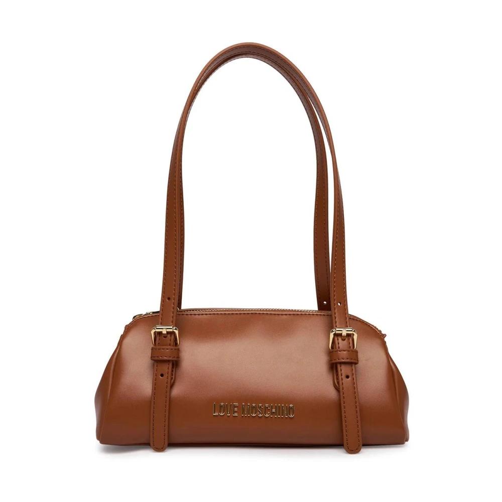 Love Moschino Women's Brown Polyurethane Shoulder Bag With Zip Fastening And Lined Interior