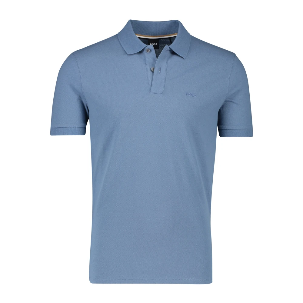 Hugo Boss Pallas Twee-Knoop Heren Polo Shirt Blue Heren