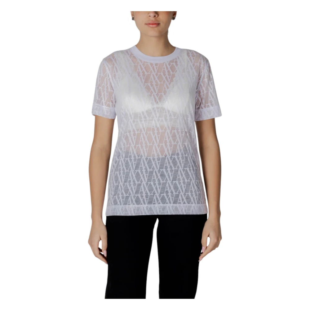 Armani Exchange Korte Mouw T-Shirt Collectie White Dames
