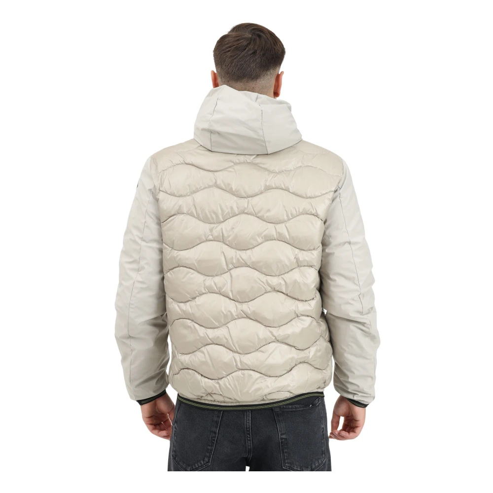Blauer Beige Gewatteerde Jas Mannen Winter Beige Heren