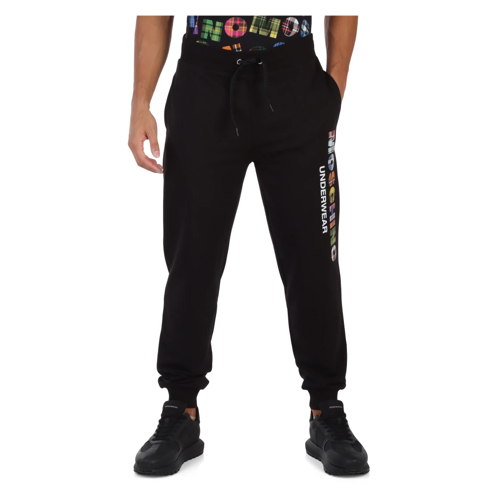 Moschino Logo Sweatpants met elastische tailleband Black Heren