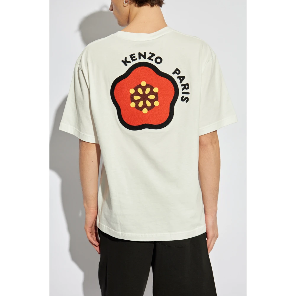 Kenzo T-shirt met geborduurd logo White Heren