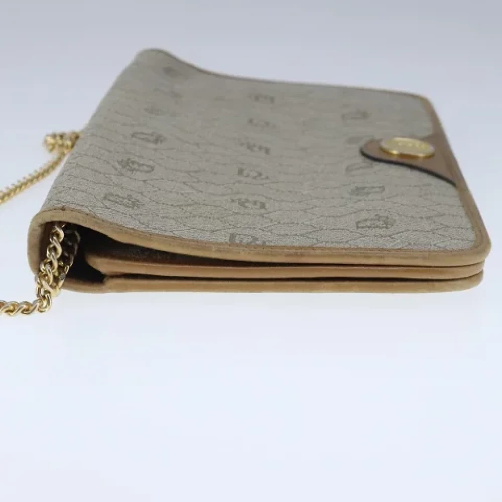 Dior Vintage Pre-owned Canvas clutches Beige Dames