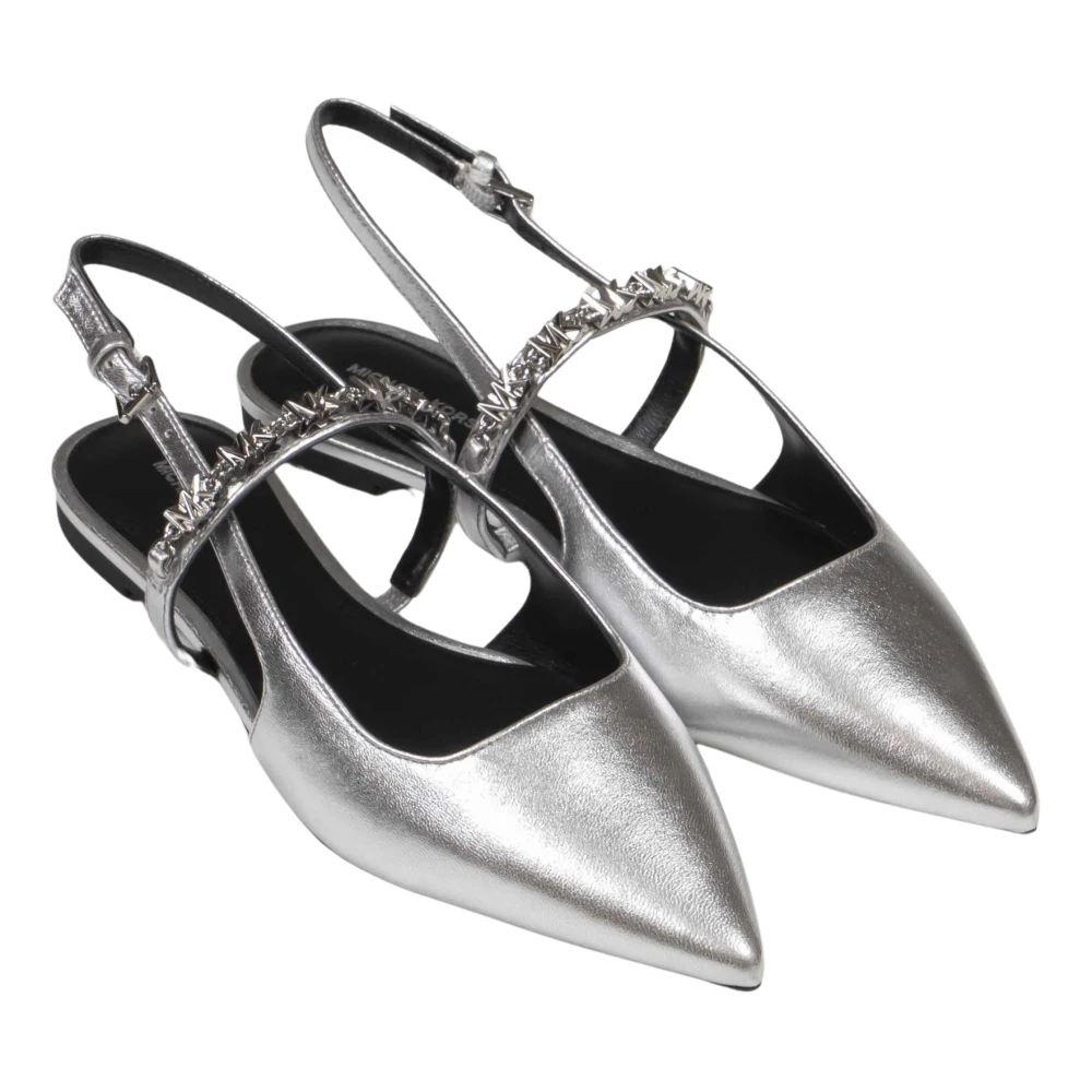 Michael Kors Women's Gray Ballerina Shoes, 4 Uk, Dina Leather Shoes